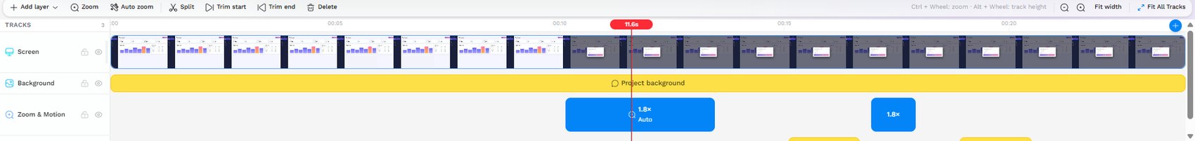 Zoom regions on the timeline